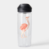 Niedlich Pink Bird Artistic Baby Ostrich Trinkflasche (Rückseite)