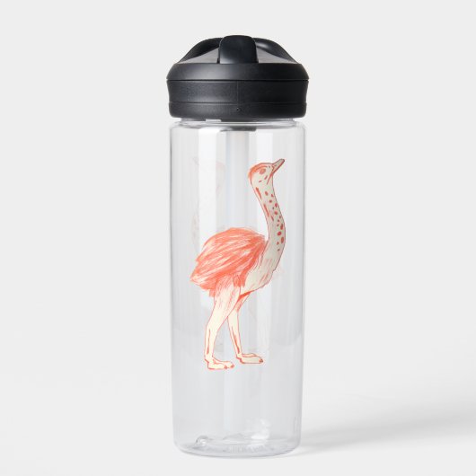 Niedlich Pink Bird Artistic Baby Ostrich Trinkflasche (Vorderseite)