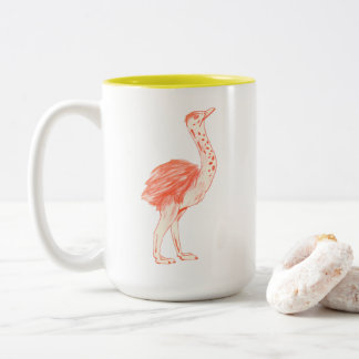 Niedlich Pink Bird Artistic Baby Ostrich Zweifarbige Tasse