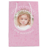 Niedlich Pink Birthday Girl Princess Tiara Simple Mittlere Geschenktüte (Vorderseite)