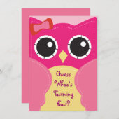 Niedlich Pink Birthday oder Babydusche Einladung (Vorne/Hinten)