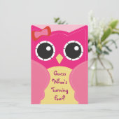 Niedlich Pink Birthday oder Babydusche Einladung (Stehend Vorderseite)