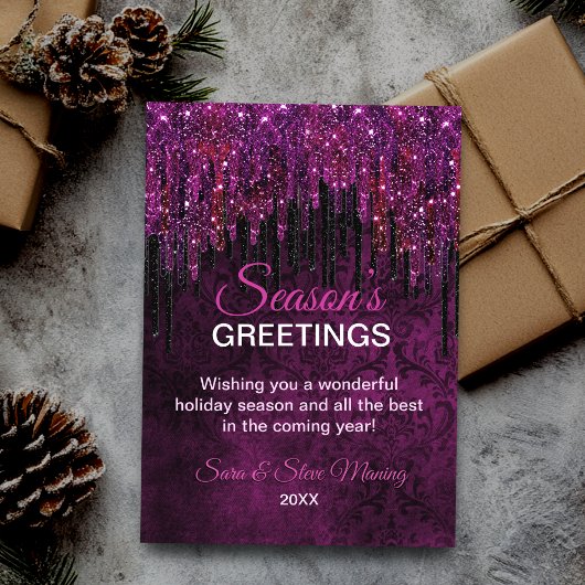 Niedlich Pink Black Glitzer Tropfen Weihnachten Ne