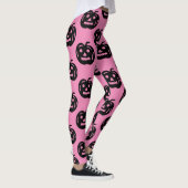 Niedlich Pink Black Kürbislaterne Halloween Costum Leggings (Rechts)