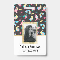 Niedlich Pink Black Unicoron Rainbow Floral Stars