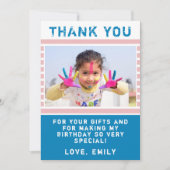 Niedlich Pink Blue Birthday Vielen Dank für Ihre F (Vorderseite)