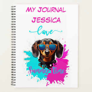 Niedlich Pink Blue Dackel Dog Planer