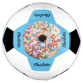 Niedlich Pink Blue Donut Personalisiert Moderne Fußball (Gedreht)