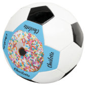 Niedlich Pink Blue Donut Personalisiert Moderne Fußball (Dreiviertel)