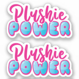 Niedlich Pink Blue Empowerment Plushie Power Aufkleber
