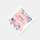 Niedlich Pink Blue Flowers Botanical Baby Dusche Serviette (Ecke)