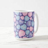 NIEDLICH PINK BLUE LILA CANDY HEARTS KAFFEETASSE (VorderseiteRechts)
