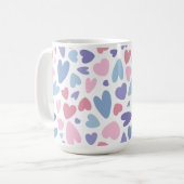 NIEDLICH PINK BLUE LILA VALENTINSTAG HERZEN KAFFEETASSE (Vorderseite Links)