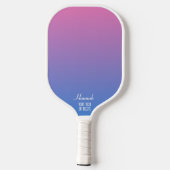 Niedlich Pink Blue und Orange Polka Dot Personalis Pickleball Schläger (Rückseite)