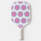 Niedlich Pink Blue und Orange Polka Dot Personalis Pickleball Schläger (Vorderseite)