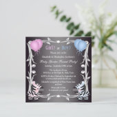 Niedlich Pink & Blue Zebras Baby Gender Reveal Dus Einladung (Stehend Vorderseite)