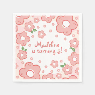 Niedlich Pink Blume Geburtstagsparty Pinks Serviette