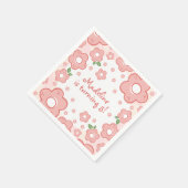 Niedlich Pink Blume Geburtstagsparty Pinks Serviette (Ecke)