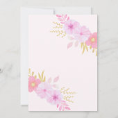 Niedlich Pink Blume Kleine Pumpkins Kindermädchend Einladung (Rückseite)