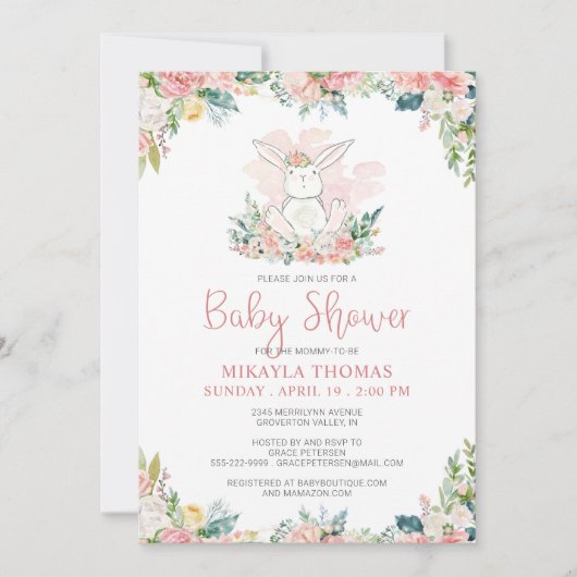 Niedlich Pink Blumenwald Kinderdusche (Vorderseite)