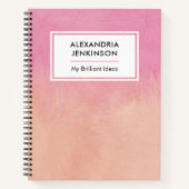 Niedlich Pink Blush Peach Stilvoll Traumhaft Abstr Notizblock (Vorderseite)