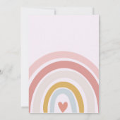 Niedlich Pink Boho Babydusche Einladung (Rückseite)