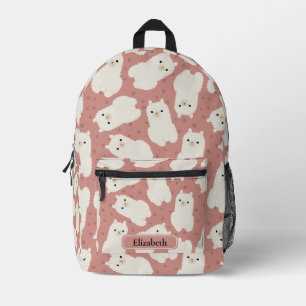 Niedlich Pink Boho Llama Personalisierte Kinder Na Bedruckter Rucksack