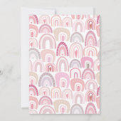 Niedlich Pink Boho Rainbow Einladung (Rückseite)