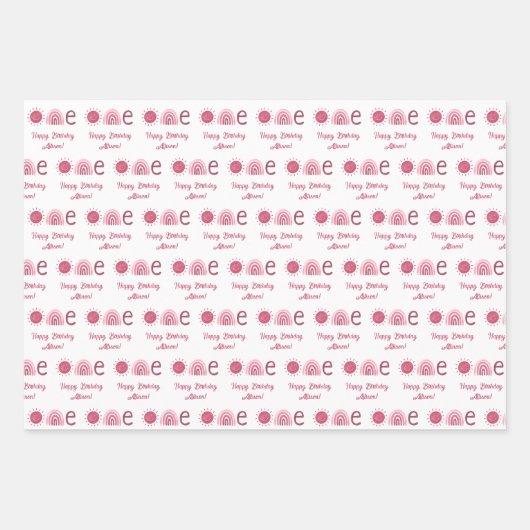 Niedlich Pink Boho Rainbow Geschenkpapier Set (Vorderseite 2)