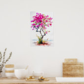 Niedlich Pink Bougainvillea Tree Poster (Küche)