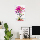 Niedlich Pink Bougainvillea Tree Poster (Heimbüro)