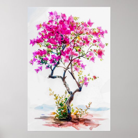 Niedlich Pink Bougainvillea Tree Poster (Vorne)