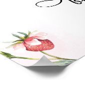 Niedlich Pink Bow Berry Sweet Baby Dusche Willkomm Poster (Ecke)