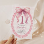 Niedlich Pink Bow Coquette 1. Geburtstag Einladung<br><div class="desc">Niedlich Pink Bow Coquette 1. Geburtstag Einladung</div>