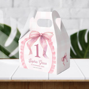 Niedlich Pink Bow Coquette 1. Geburtstag Geschenkschachtel