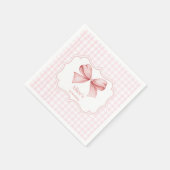 Niedlich Pink Bow Coquette 1. Geburtstag Serviette (Ecke)