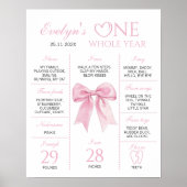 Niedlich Pink Bow Coquette Geburtstagsfeier Poster (Vorne)