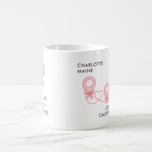 Niedlich Pink Bow Coquette Long Distance Best Frie Kaffeetasse (Mittel)