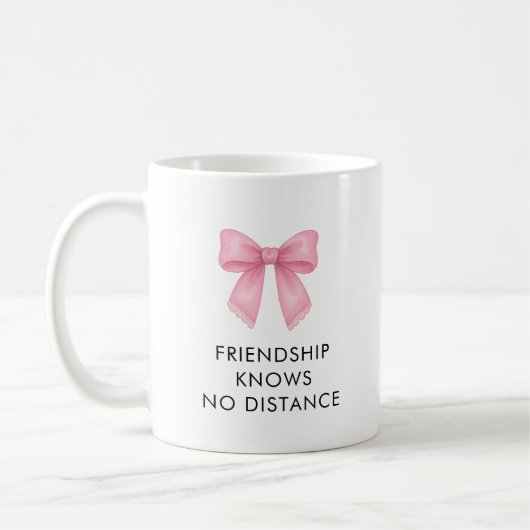 Niedlich Pink Bow Coquette Long Distance Best Frie Kaffeetasse (Links)