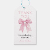Niedlich Pink Bow Coquette Party Danke für Ihre Un Geschenkanhänger (Vorderseite)