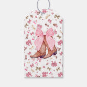 Niedlich Pink Bow Cowgirl Boots Western Coquette Geschenkanhänger (Vorderseite)