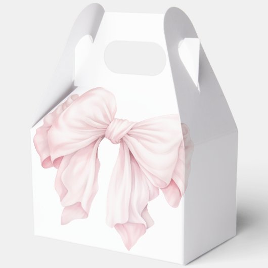 Niedlich Pink Bow Girl Babydusche Danke Geschenkschachtel (Rückseite)