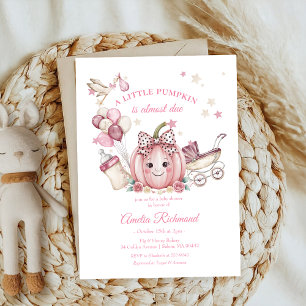 niedlich Pink Bow Kleine Kürbisfallen Kinderdusche Einladung
