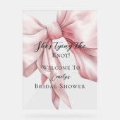 Niedlich Pink Bow Sie bindet das Brautparty des Kn Acrylschild (Vorderseite)