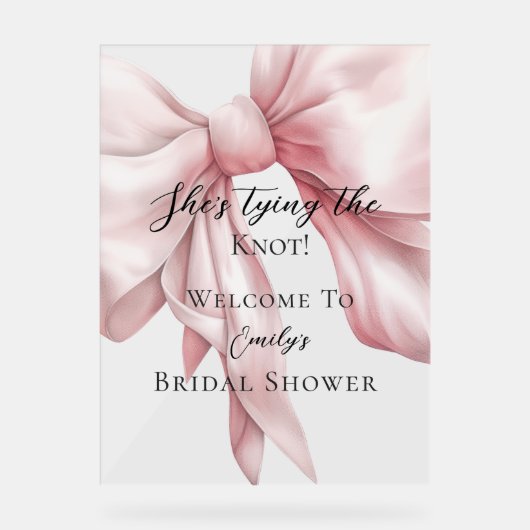 Niedlich Pink Bow Sie bindet das Brautparty des Kn Acrylschild (Vorderseite)