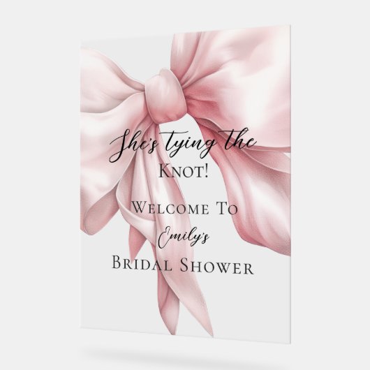 Niedlich Pink Bow Sie bindet das Brautparty des Kn Acrylschild (Winkel)