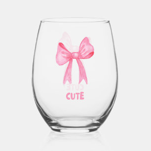 "NIEDLICH" Pink Bow Trinkbehälter Set. Kann Glass Weinglas Ohne Stiel
