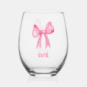 "NIEDLICH" Pink Bow Trinkbehälter Set. Kann Glass Weinglas Ohne Stiel (Rückseite)