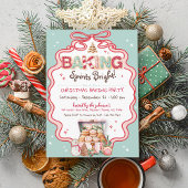 Niedlich Pink Bow Weihnachtskost Backen Party AQUA Einladung