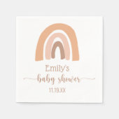 Niedlich Pink Brown Boho Rainbow Baby Dusche Serviette (Vorderseite)